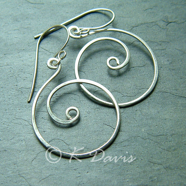 coiled silver earrings