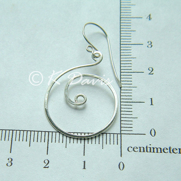 silver coil earring measurement