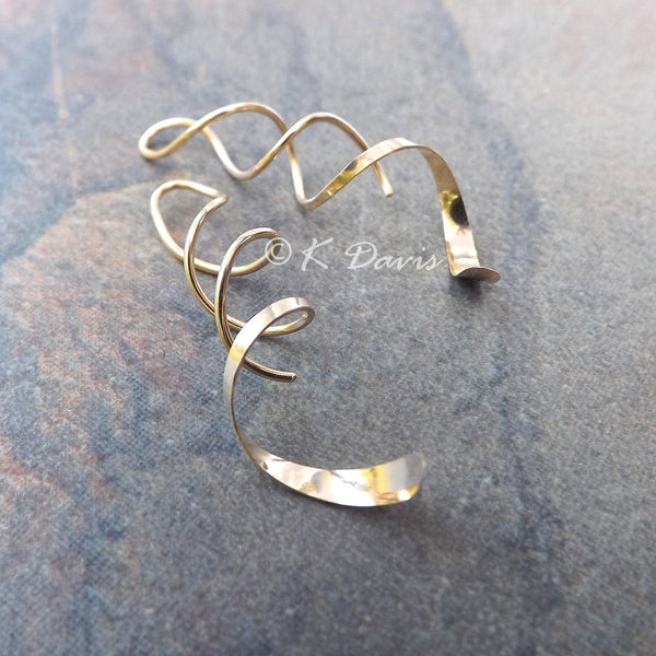 gold helix spiral earrings