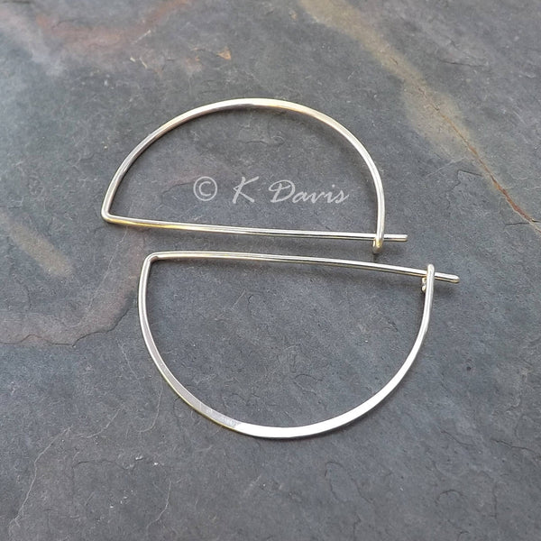 hammered half circle earrings