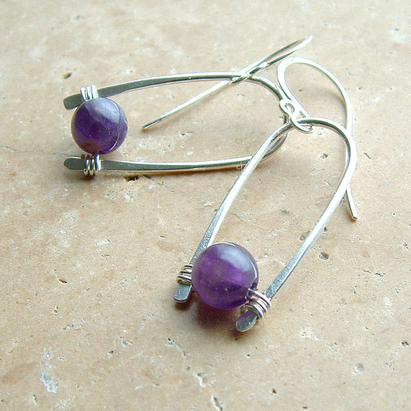 amethyst dangle earring