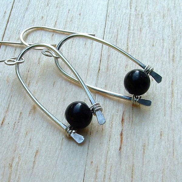 black hoop dangles