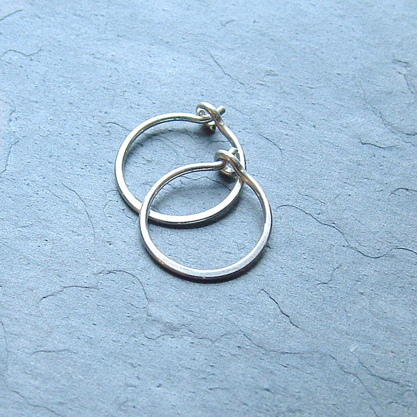 tiny silver hoops