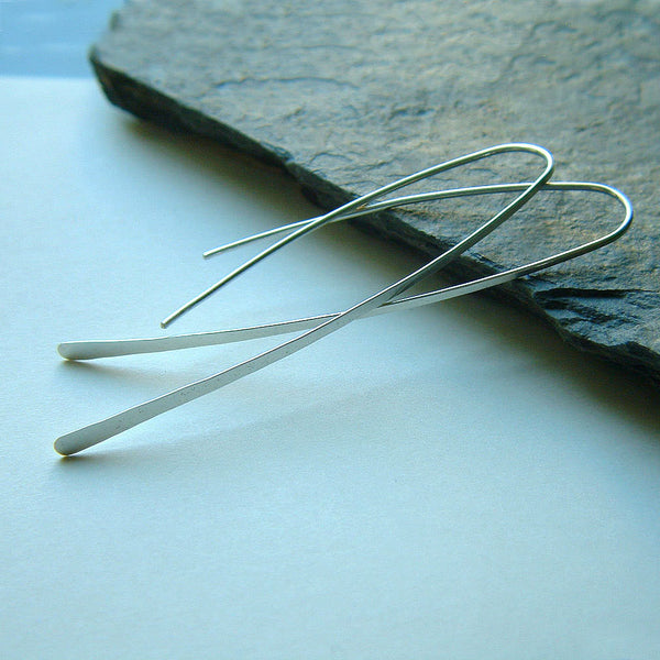 wishbone open hoop threader earrings