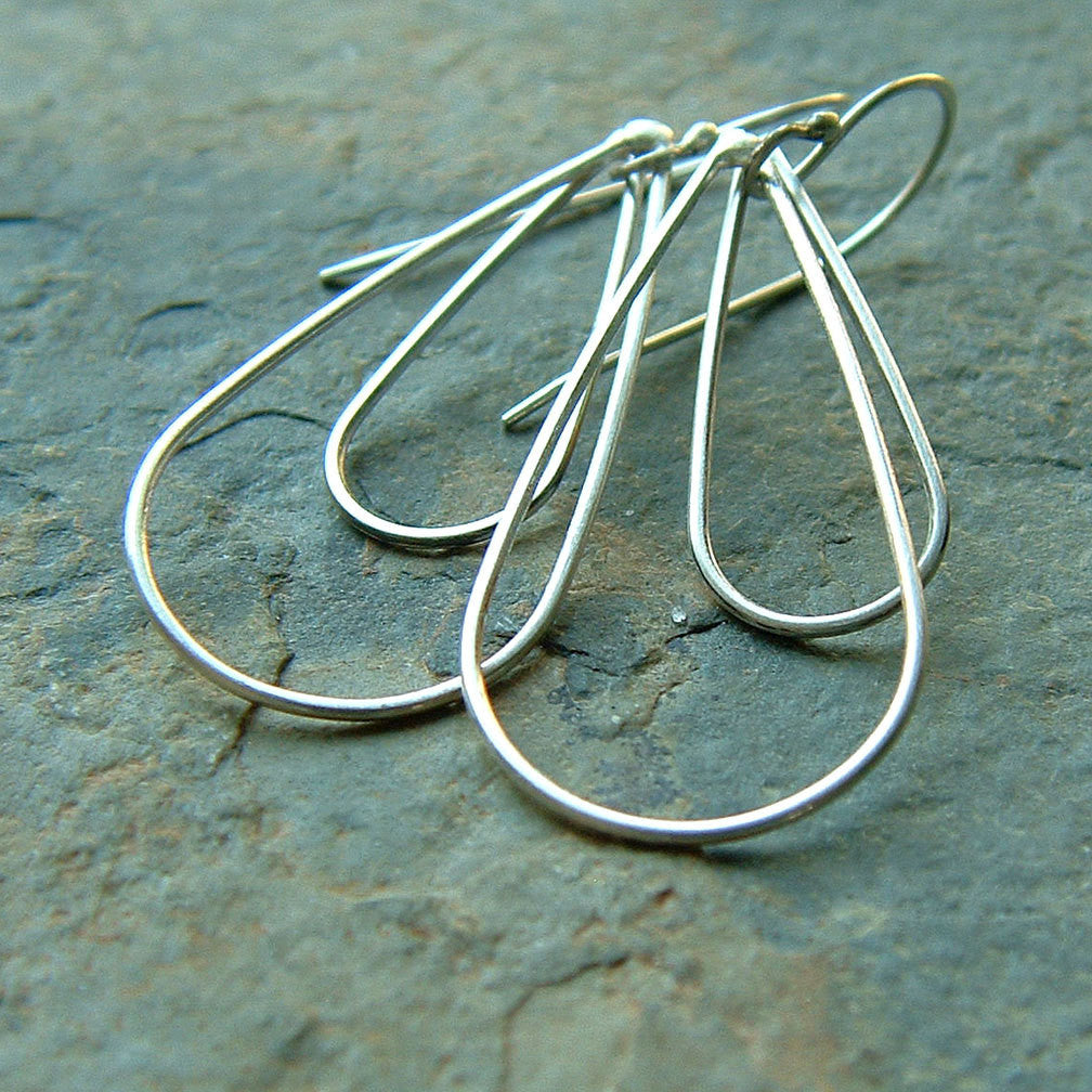 silver loop dangle earrings