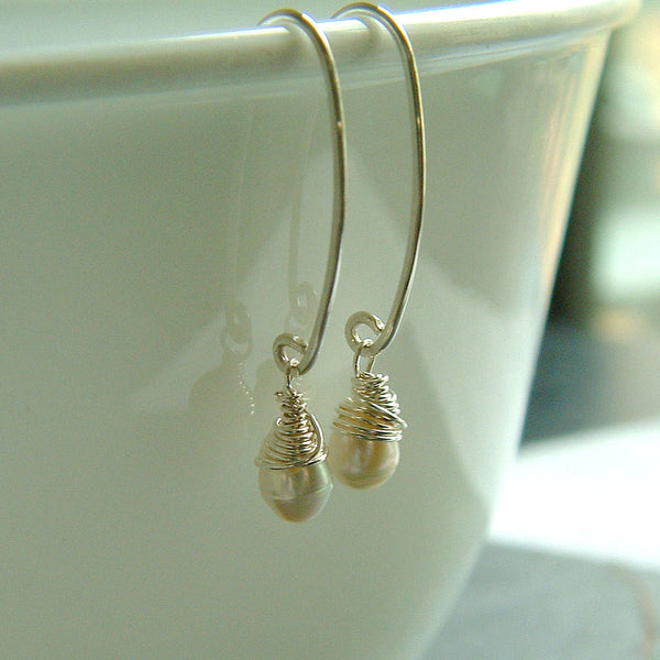 open hoop pearl earrings