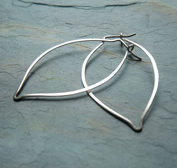 leaf hoop earrings