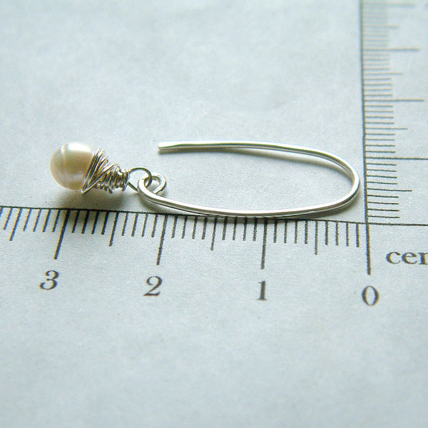 Long Open Hoops with Pearl