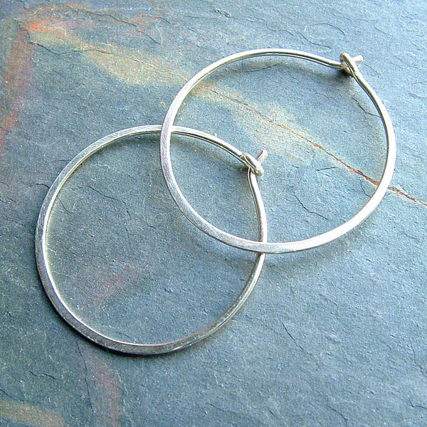 medium silver hoops
