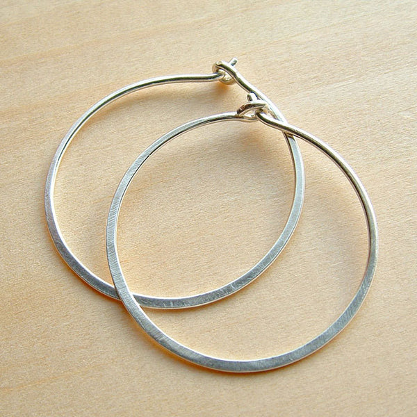 simple silver hoops