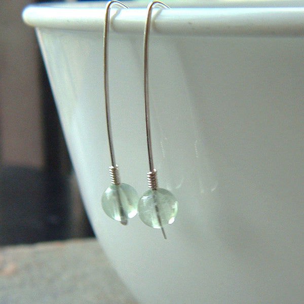 threader earrings fluorite