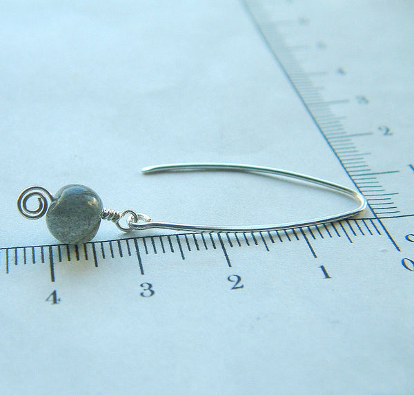 Silver Labradorite Dangle Earrings