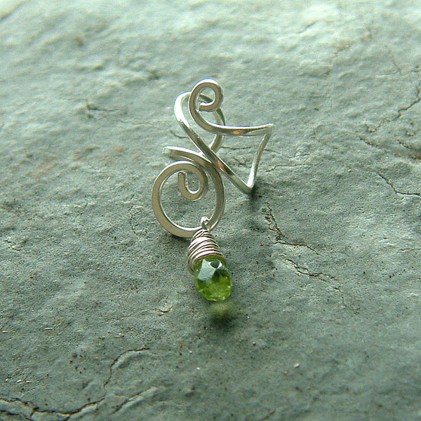 silver swirl earcuff