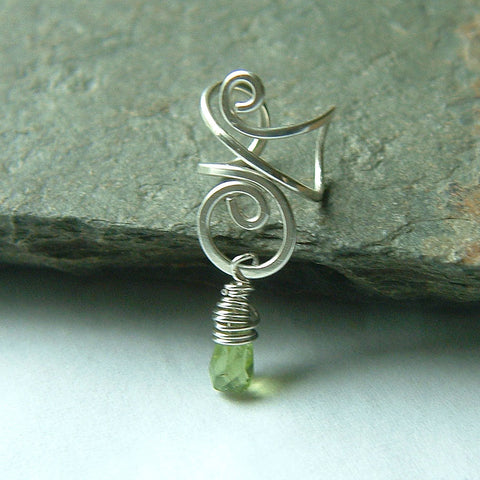 peridot ear cuff