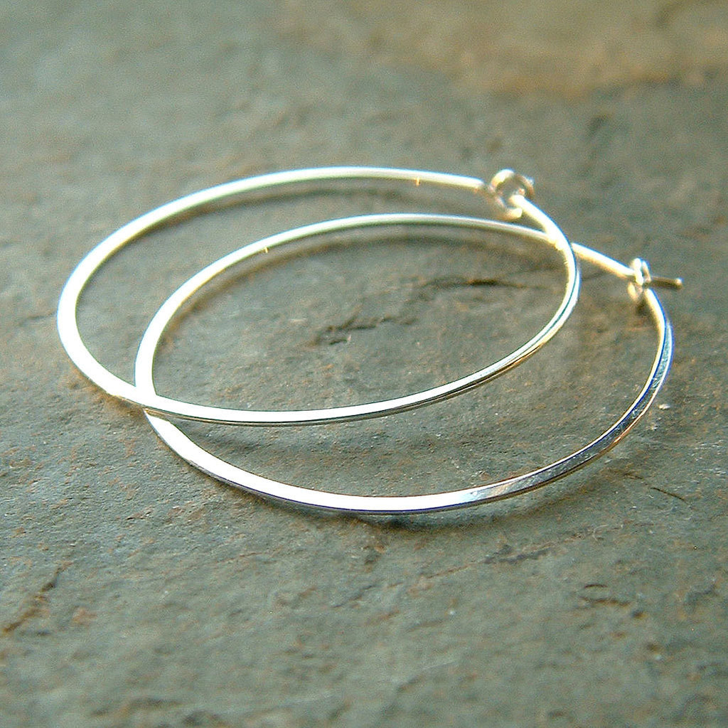 Lightweight sterling 2025 silver hoop earrings