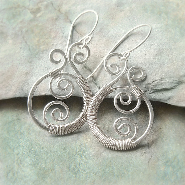 wire wrap paisley earring