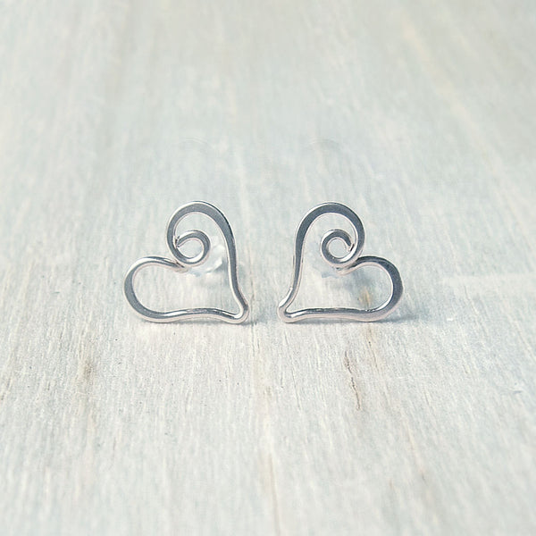 silver heart earrings