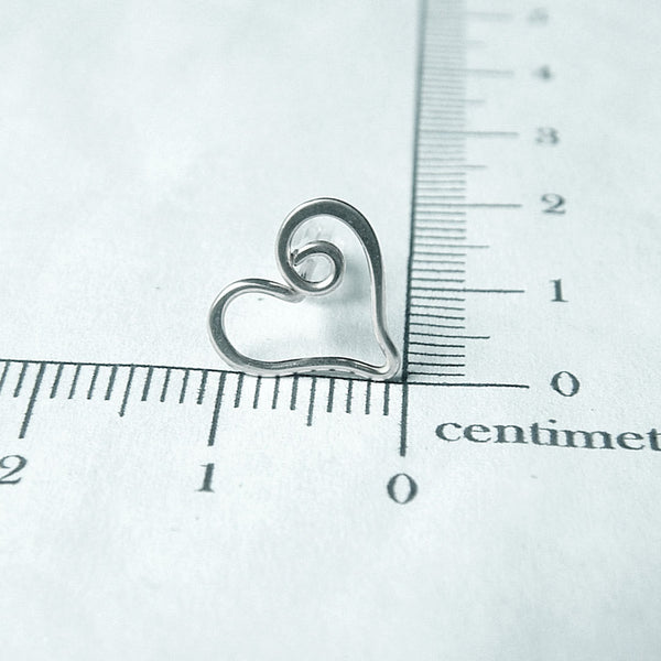Small Heart Posts Earrings in Sterling Silver