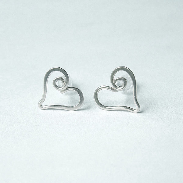 heart post earrings