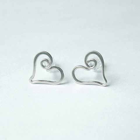 heart post earrings