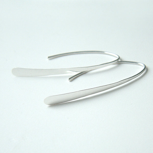 silver wishbone open hoops