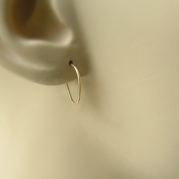 14k Gold Small Hoop Earring Single