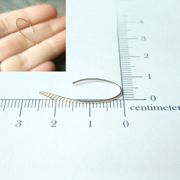 small gold minimal earring measurement
