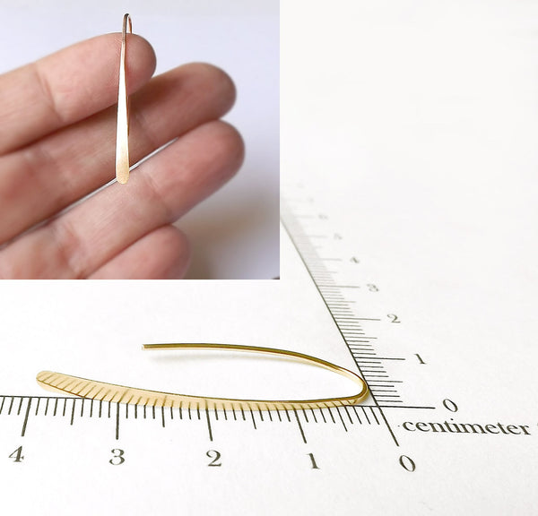 14k Gold Modern Wishbone Earrings