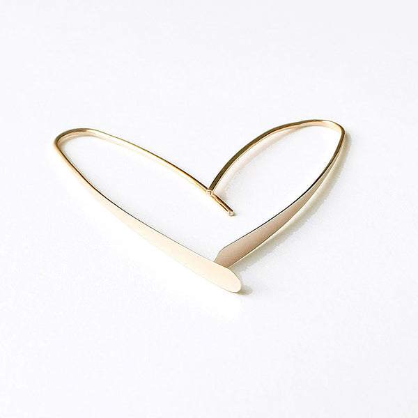 14k Gold Modern Wishbone Earrings