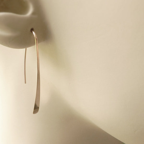 14k Gold Modern Wishbone Earrings