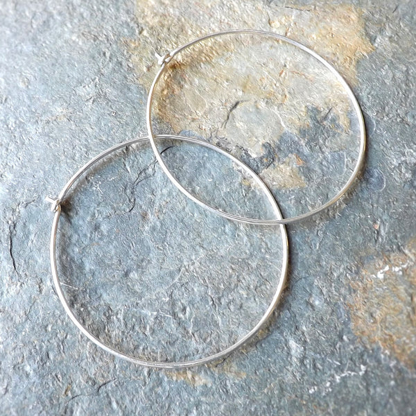 Sterling Silver Hoop Earrings Large 2 inch Hoops