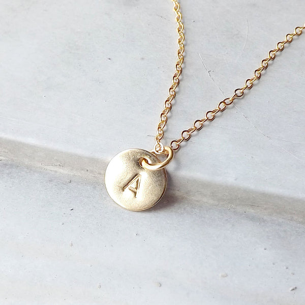 gold initial necklace