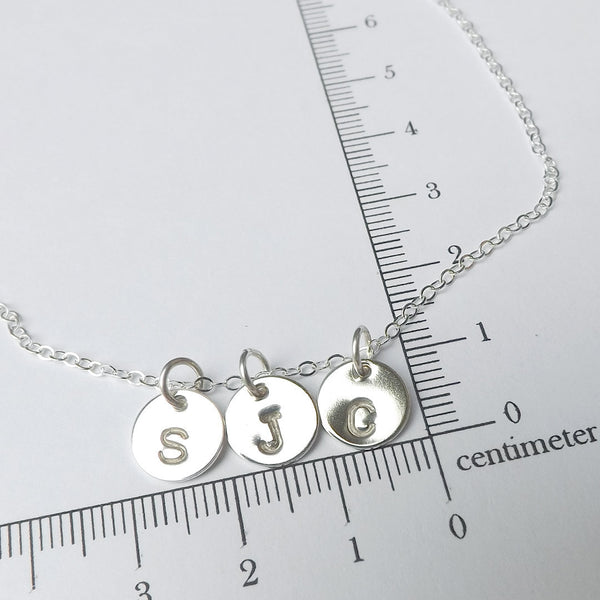 initial necklace measurement