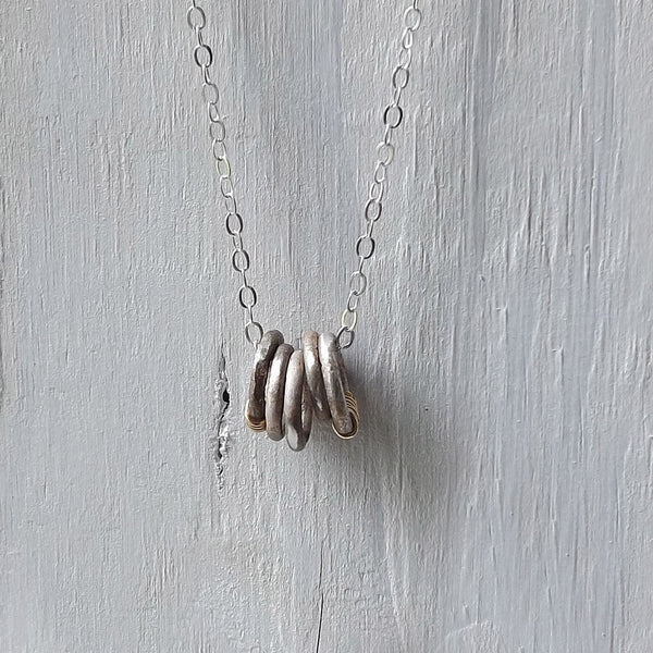 silver rings necklace