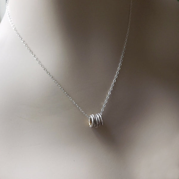 Tiny Silver Rings Necklace
