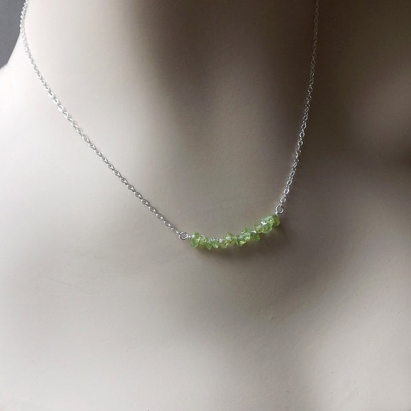 silver peridot necklace