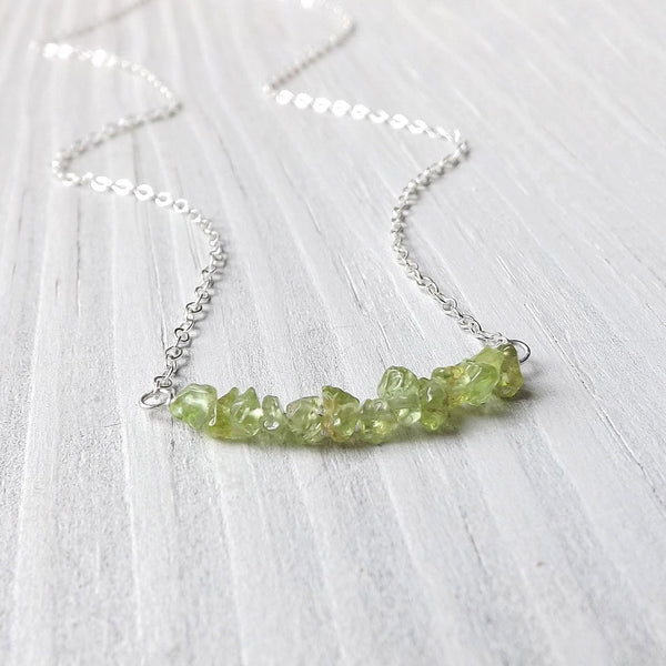 tiny peridot necklace