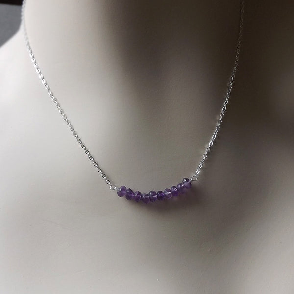 tiny amethyst necklace