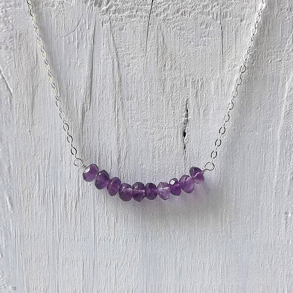 amethyst necklace in silver