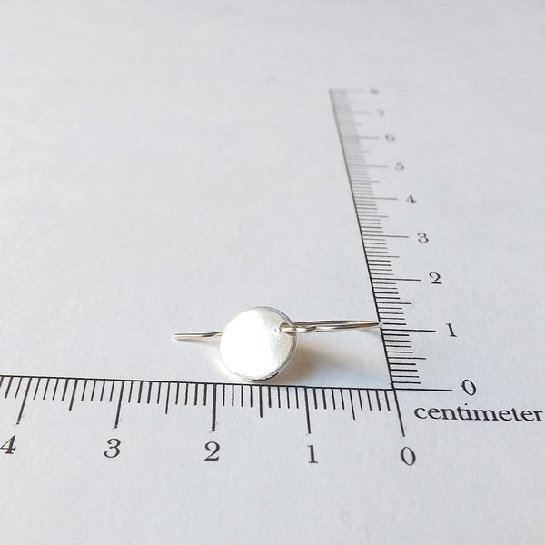 silver disc earring measurement
