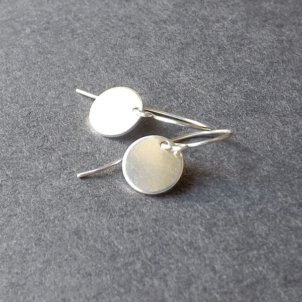 silver disc earrings