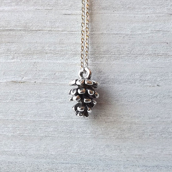 silver pinecone necklace