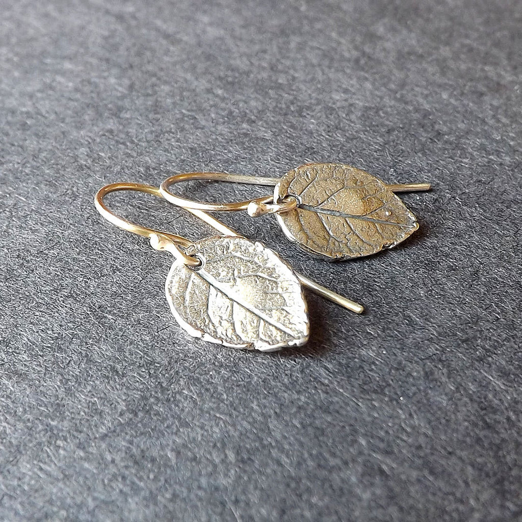silver leaf earring