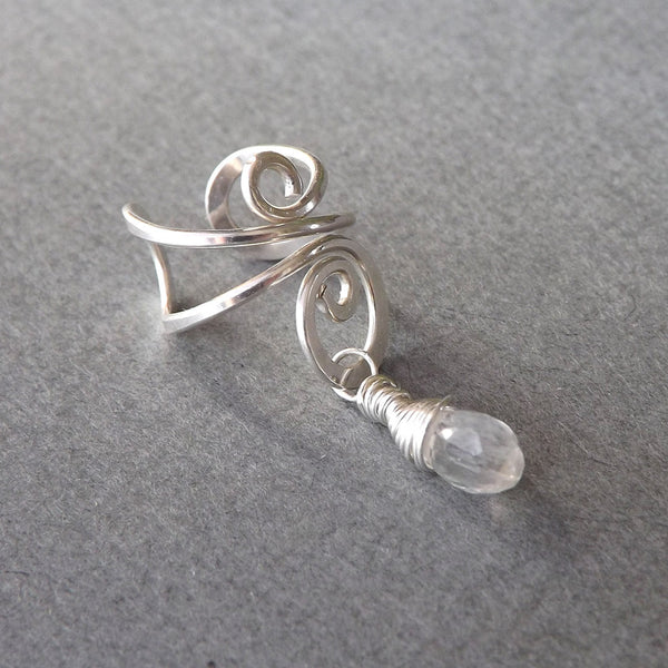 single moonstone ear cuff