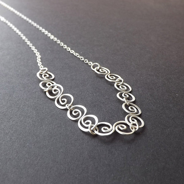silver swirl necklace