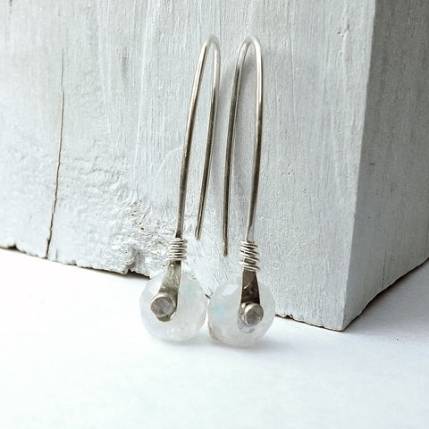 moonstone rivet earrings