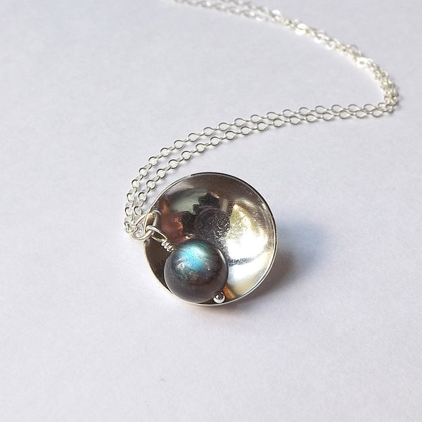 silver gemstone necklace