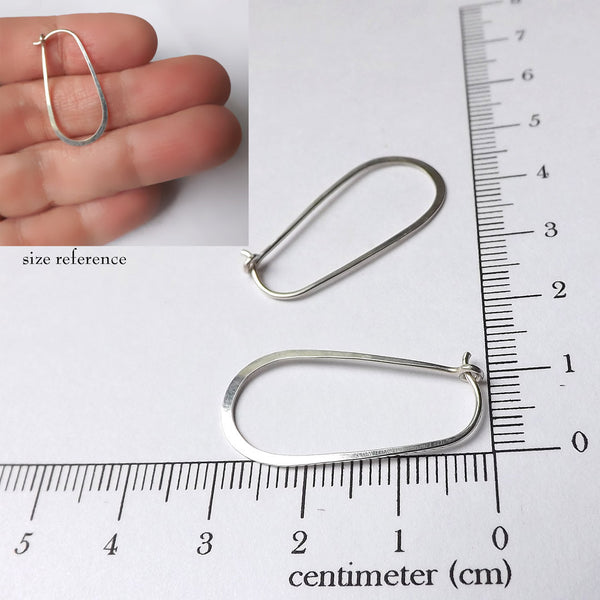 Silver Oval Hoop Earrings