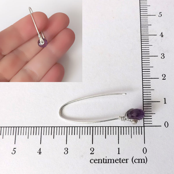 amethyst rivet earrings measurement