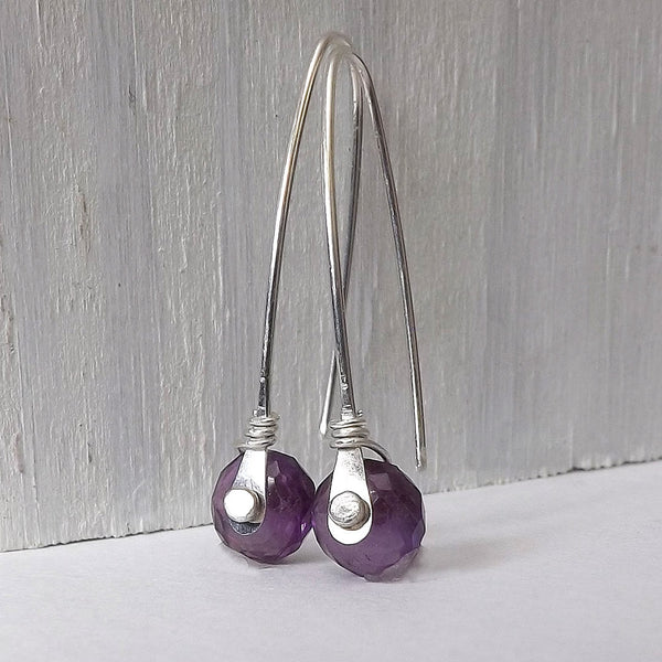 amethyst silver earrings